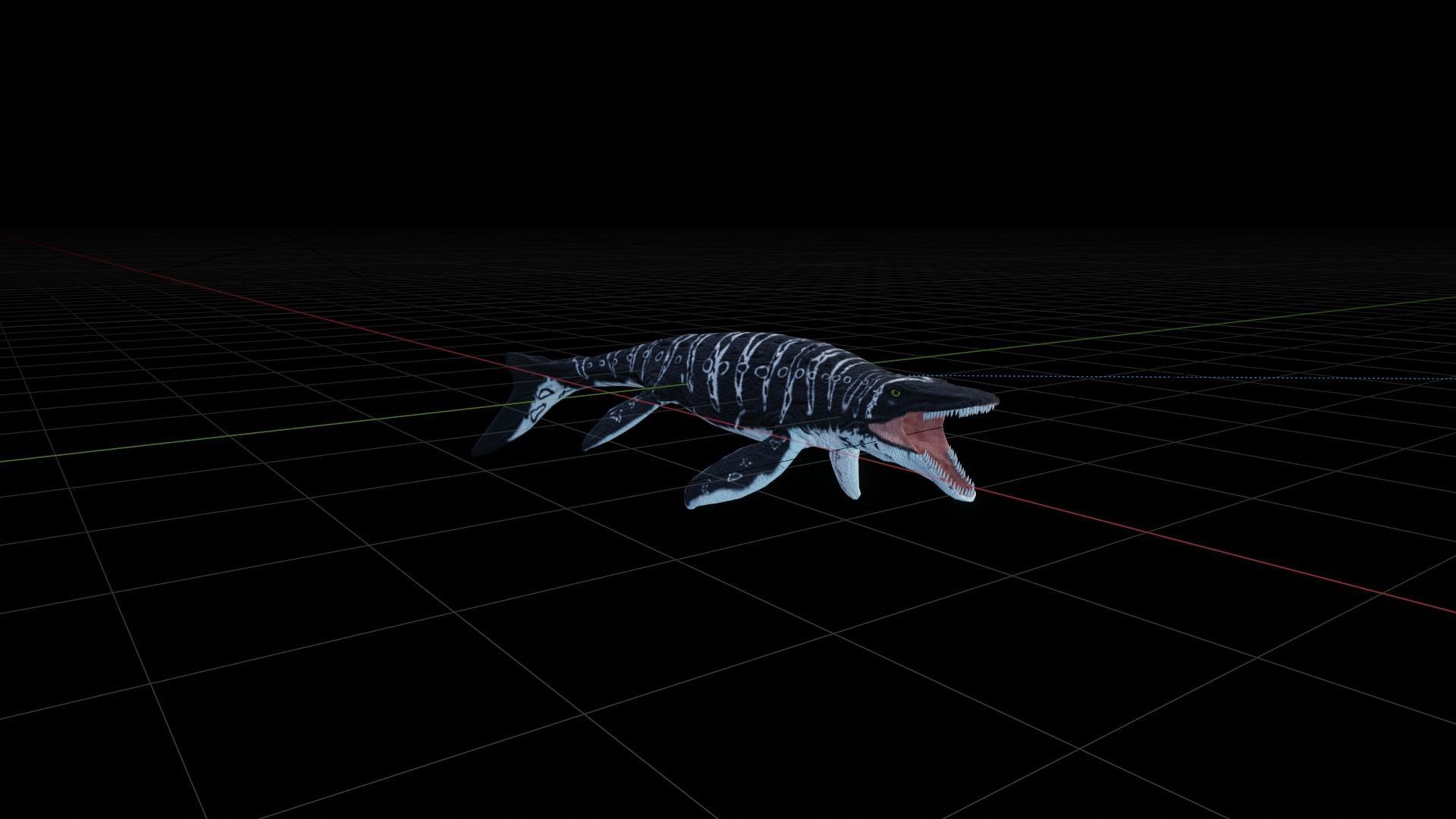 Mosasaurus Aquatic Dinosaur Reptile Low-poly 3D model_21
