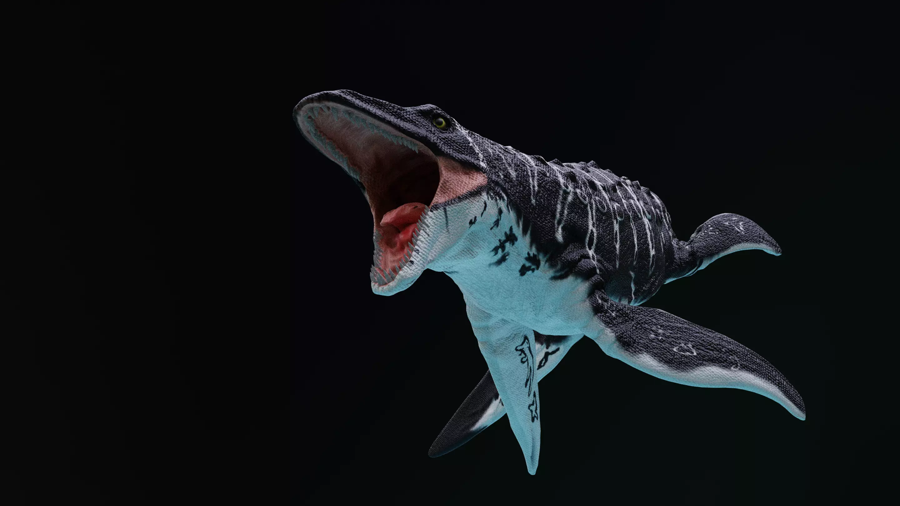 Mosasaurus Aquatic Dinosaur Reptile Low-poly 3D model_0