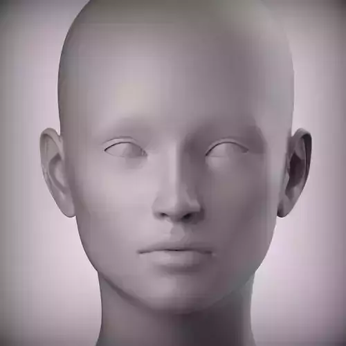 22 3D HEAD FACE FEMALE CHARACTER FEMALE TEENAGER PORTRAIT DOLL 