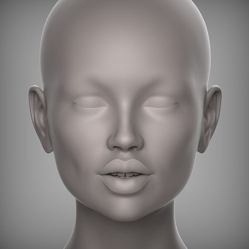 23 3D HEAD FACE FEMALE CHARACTER FEMALE TEENAGER PORTRAIT DOLL 3D model