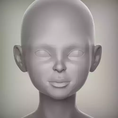 24 3D HEAD FACE FEMALE CHARACTER FEMALE TEENAGER PORTRAIT DOLL