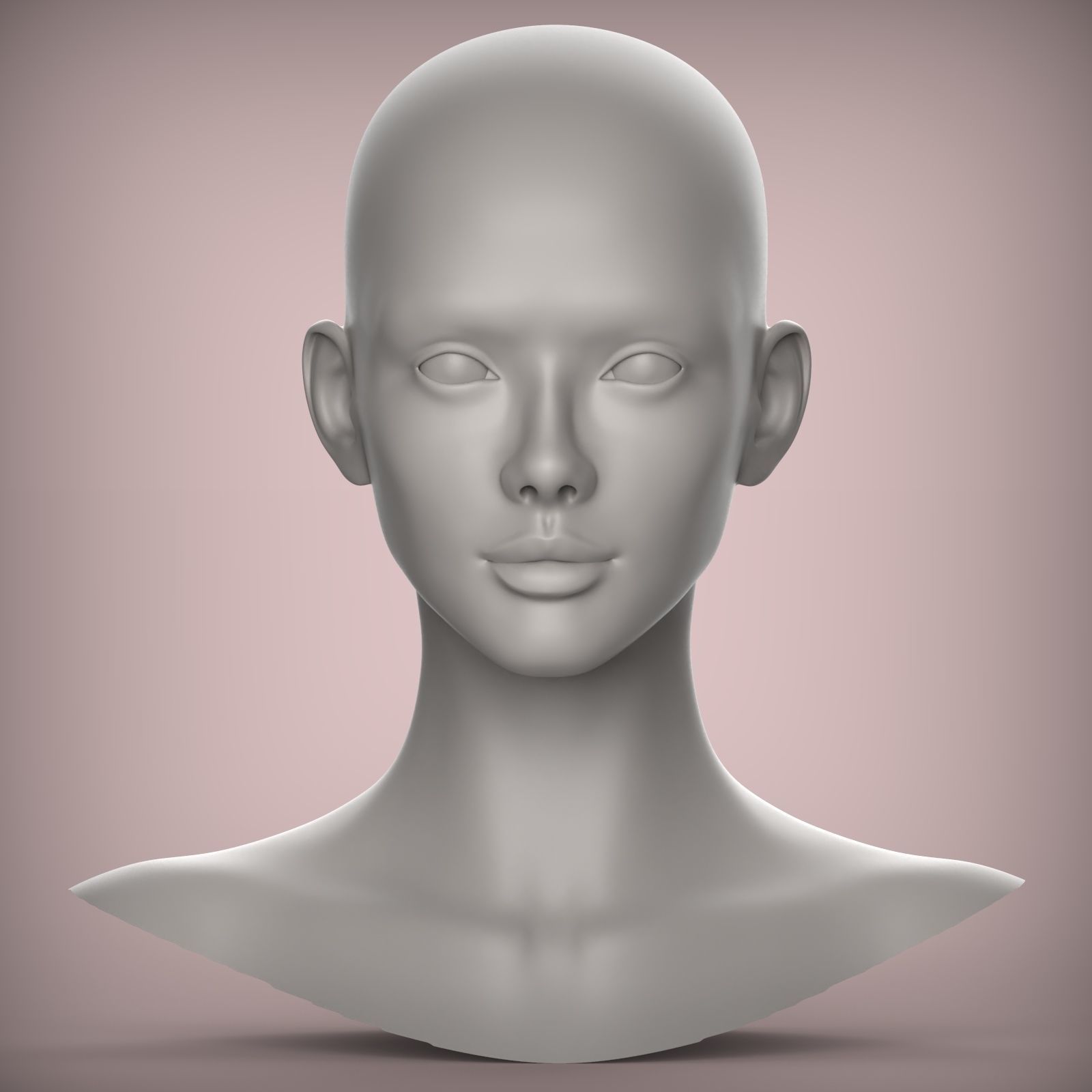 25 3D HEAD FACE FEMALE CHARACTER FEMALE TEENAGER PORTRAIT DOLL 3D model_2