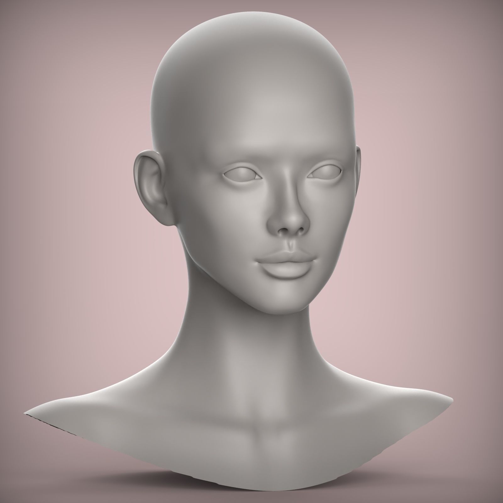 25 3D HEAD FACE FEMALE CHARACTER FEMALE TEENAGER PORTRAIT DOLL 3D model_3