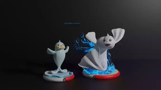 Seel and Dewgong presupported pokemon 3D print model 3D print model