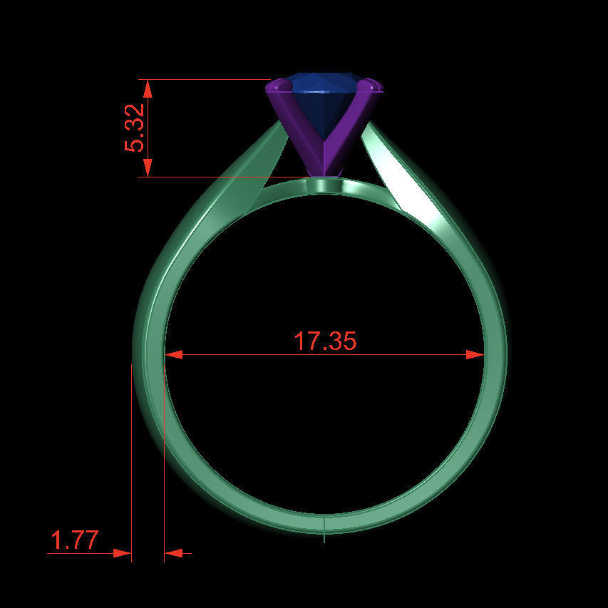 Round 0-75-CT Quarter Round Profile Shank Width 4mm 3D print model_4