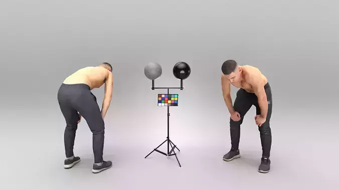 Handsome guy with bare torso 414