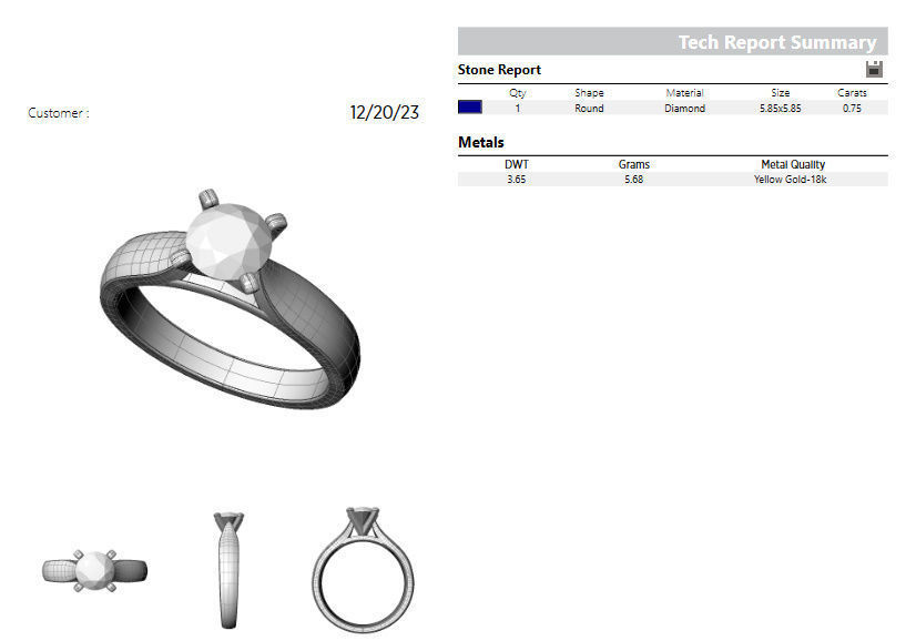 Round 0-75-CT Quarter Round Profile Shank Width 2-90mm 3D print model_1