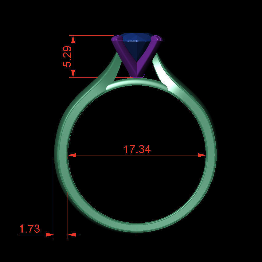 Round 0-75-CT Quarter Round Profile Shank Width 2-90mm 3D print model_4