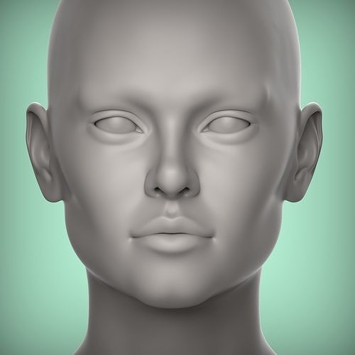 29 3D HEAD FACE FEMALE CHARACTER WOMEN TEENAGER PORTRAIT DOLL 3D model