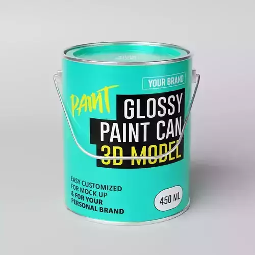 Paint Can Bucket 3D Model Mock-up and your Brand