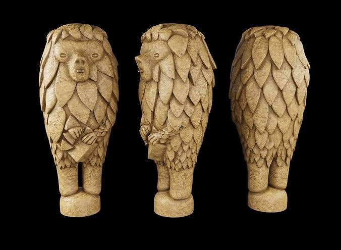 Ceramic Sculpture Ours-Singe by Laurent Dufour 3D model