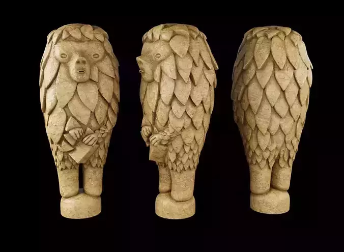 Ceramic Sculpture Ours-Singe by Laurent Dufour