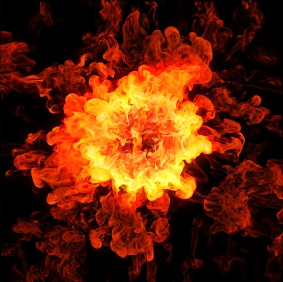 flame fire sea burning fire tornado wall of fire blast 3D model_3