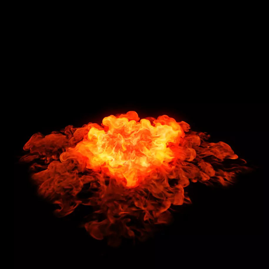 flame fire sea burning fire tornado wall of fire blast 3D model_0