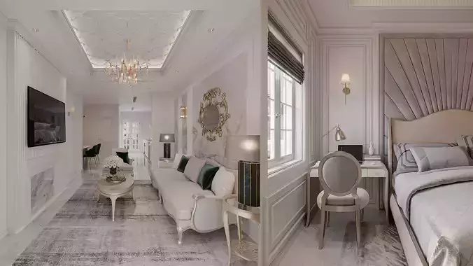 Studio Apartment 452 - Titan6 - MAX FBX OBJ SKP DAE Simlab 3D model