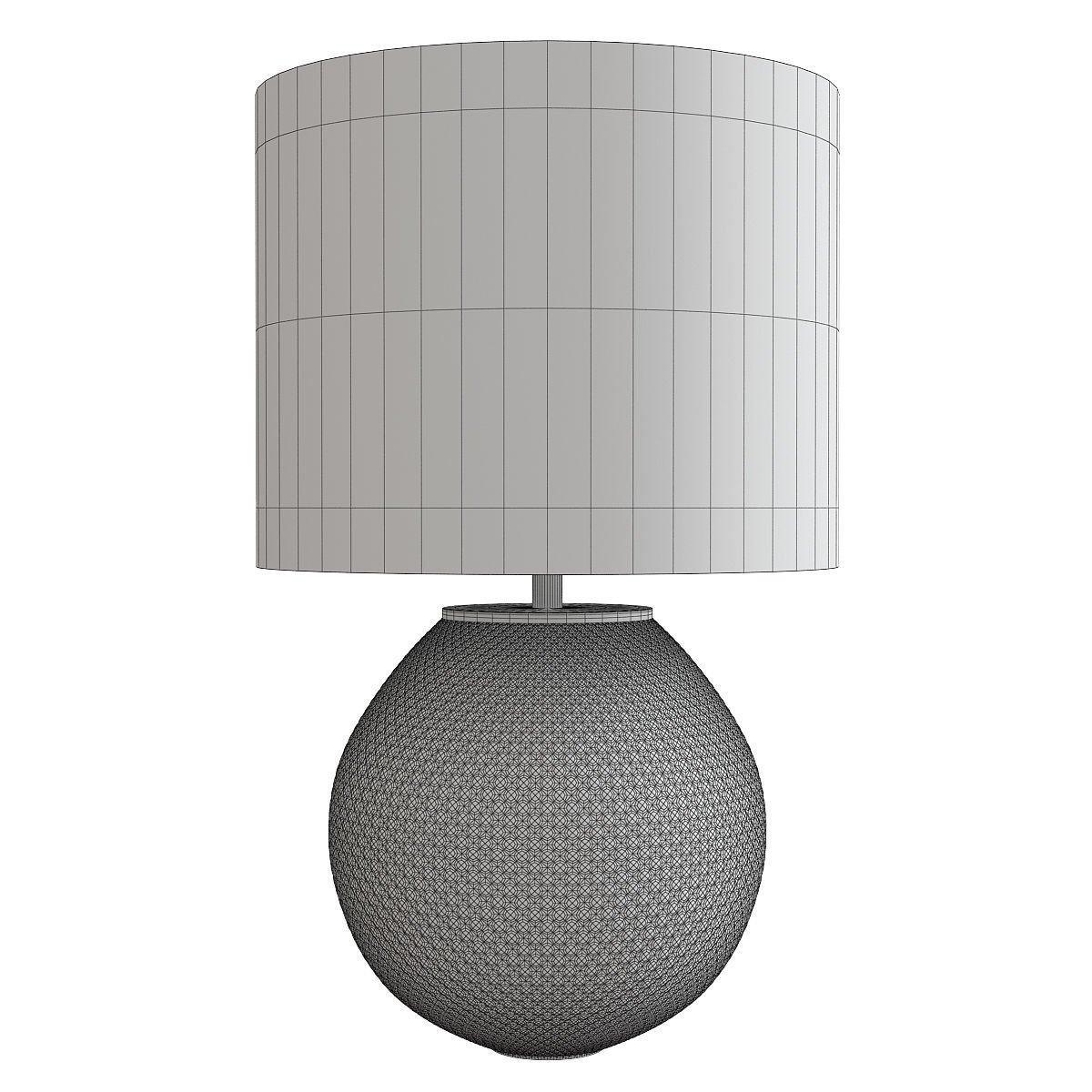 Permelia Grey Hobnail Glass Table Lamp Low-poly 3D model_1