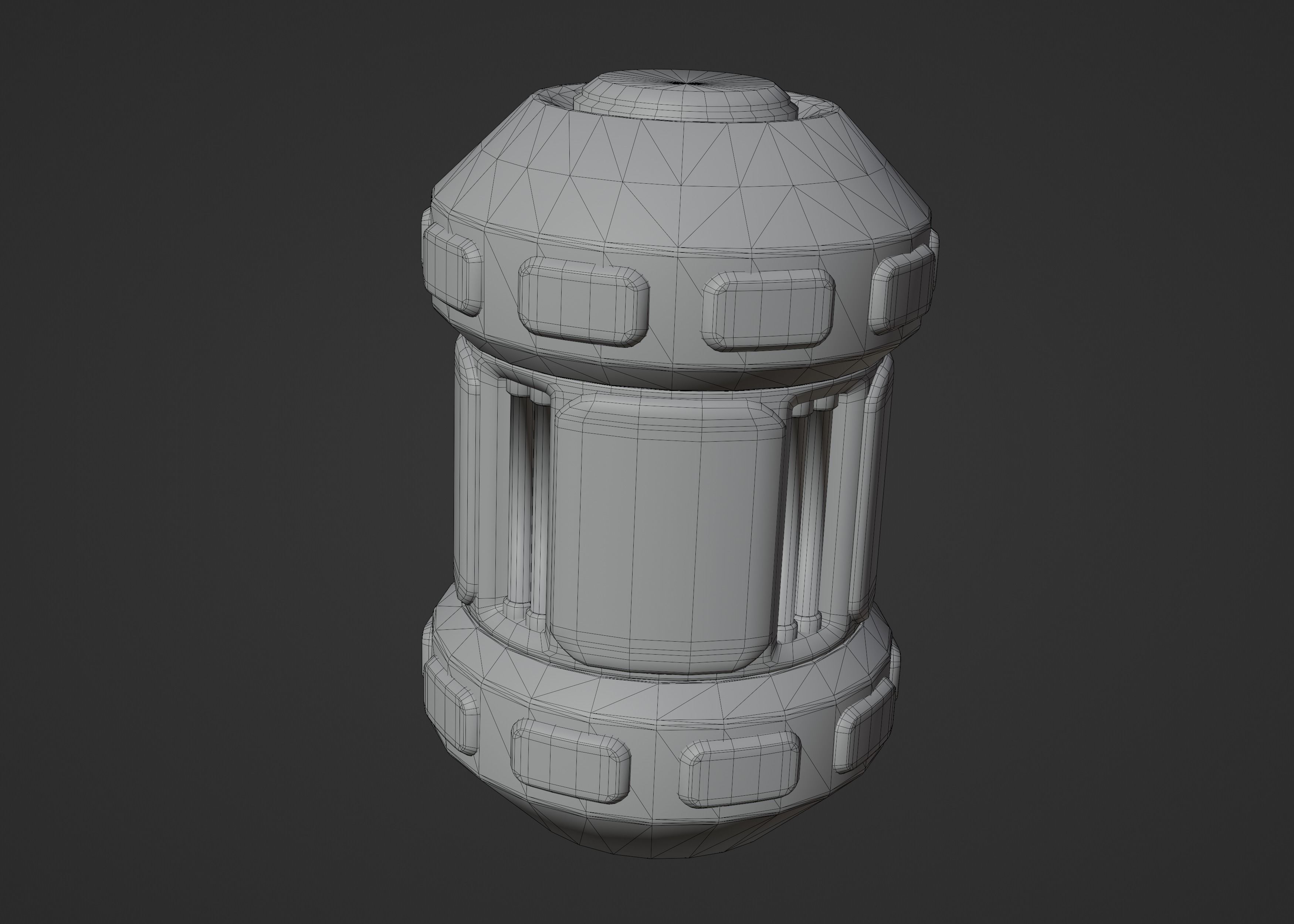 Cyberpunk FragGranade Low-poly 3D model_6