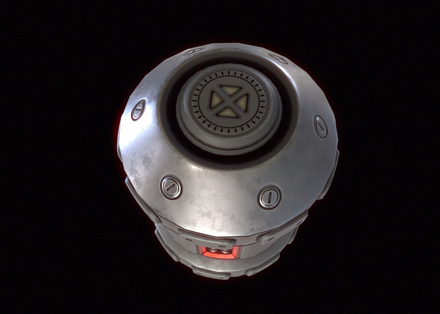 Cyberpunk FragGranade Low-poly 3D model_5