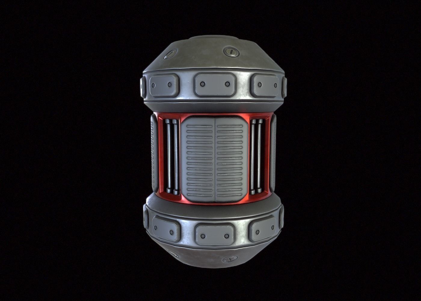 Cyberpunk FragGranade Low-poly 3D model_1