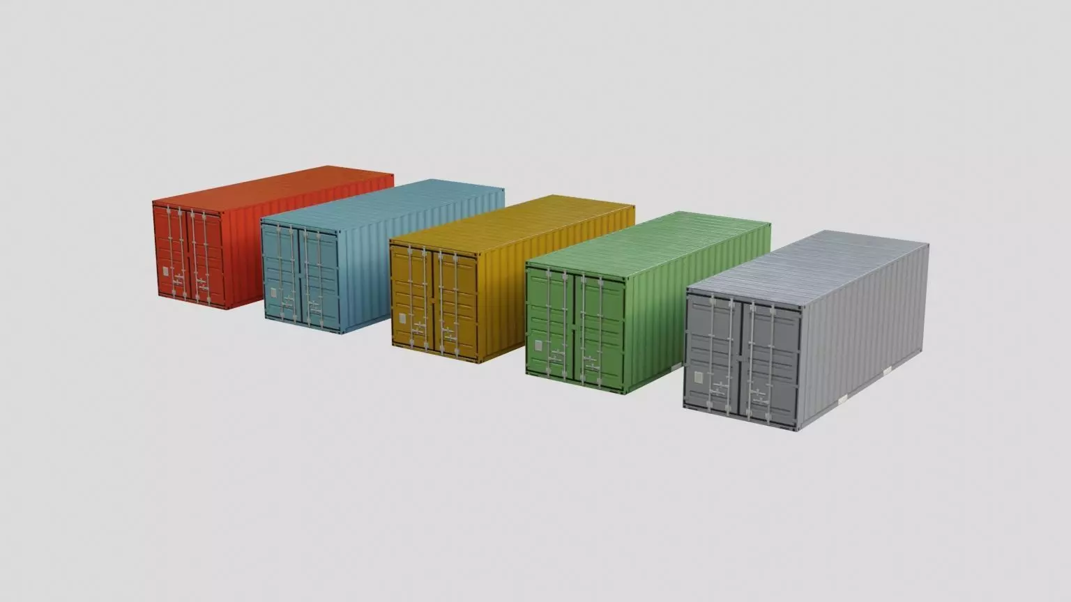 Containers Ultra Low Poly Low-poly 3D model_0