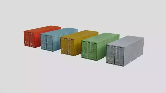 Containers Ultra Low Poly Low-poly 3D model