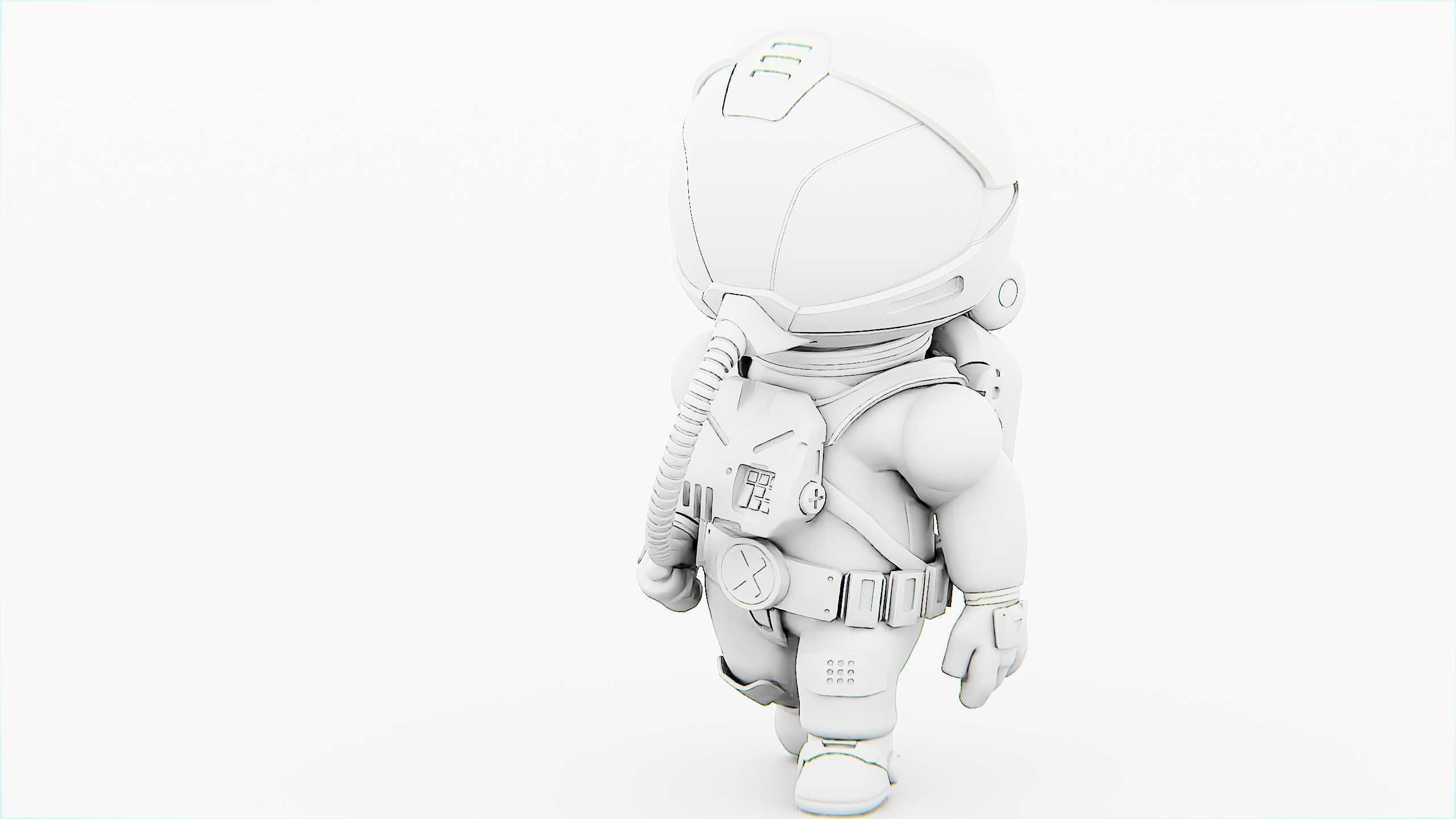 TOON ASTRONAUT S-680 Rigged for Unreal Engine - Unity - MIXAMO 3D model_32