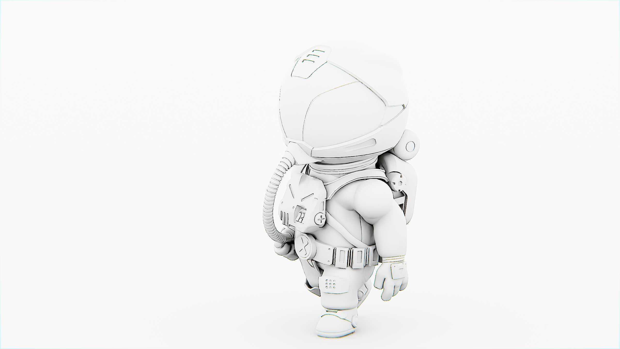 TOON ASTRONAUT S-680 Rigged for Unreal Engine - Unity - MIXAMO 3D model_34
