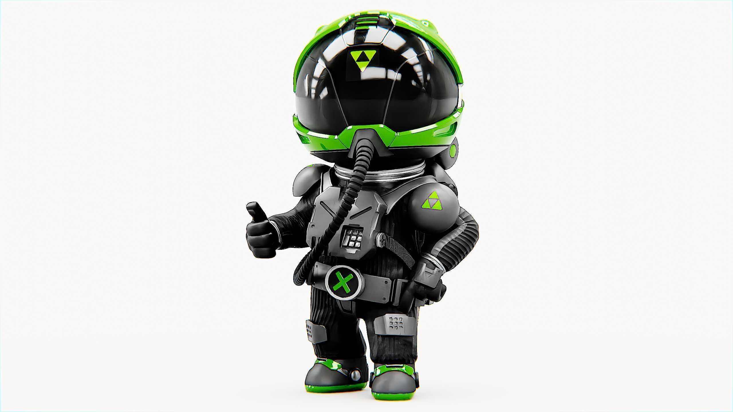 TOON ASTRONAUT S-680 Rigged for Unreal Engine - Unity - MIXAMO 3D model_17