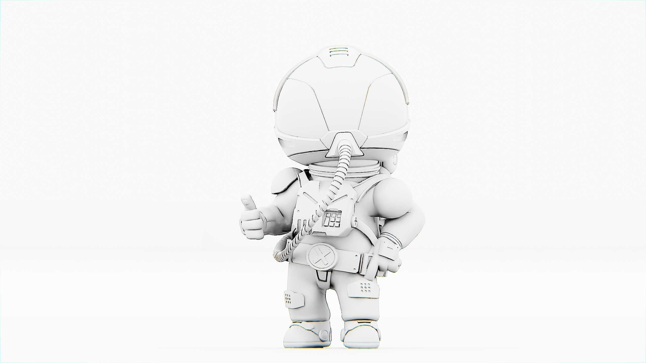 TOON ASTRONAUT S-680 Rigged for Unreal Engine - Unity - MIXAMO 3D model_35