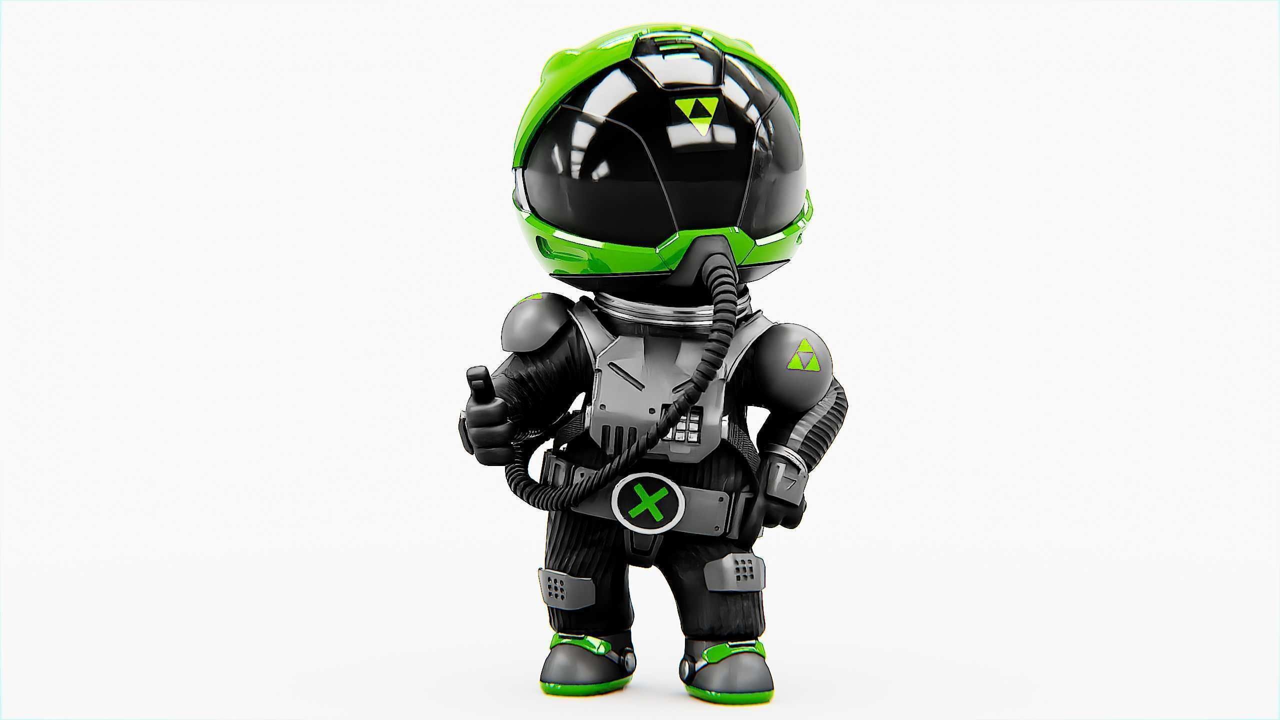 TOON ASTRONAUT S-680 Rigged for Unreal Engine - Unity - MIXAMO 3D model_16