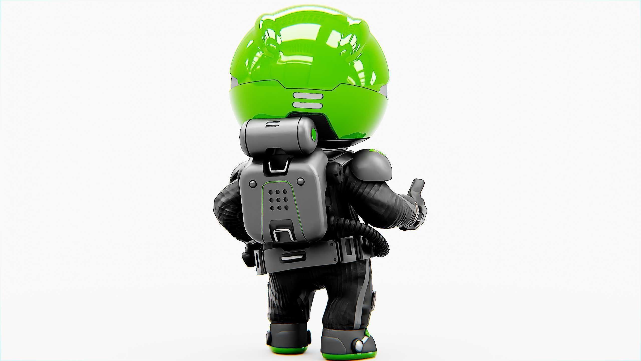 TOON ASTRONAUT S-680 Rigged for Unreal Engine - Unity - MIXAMO 3D model_10