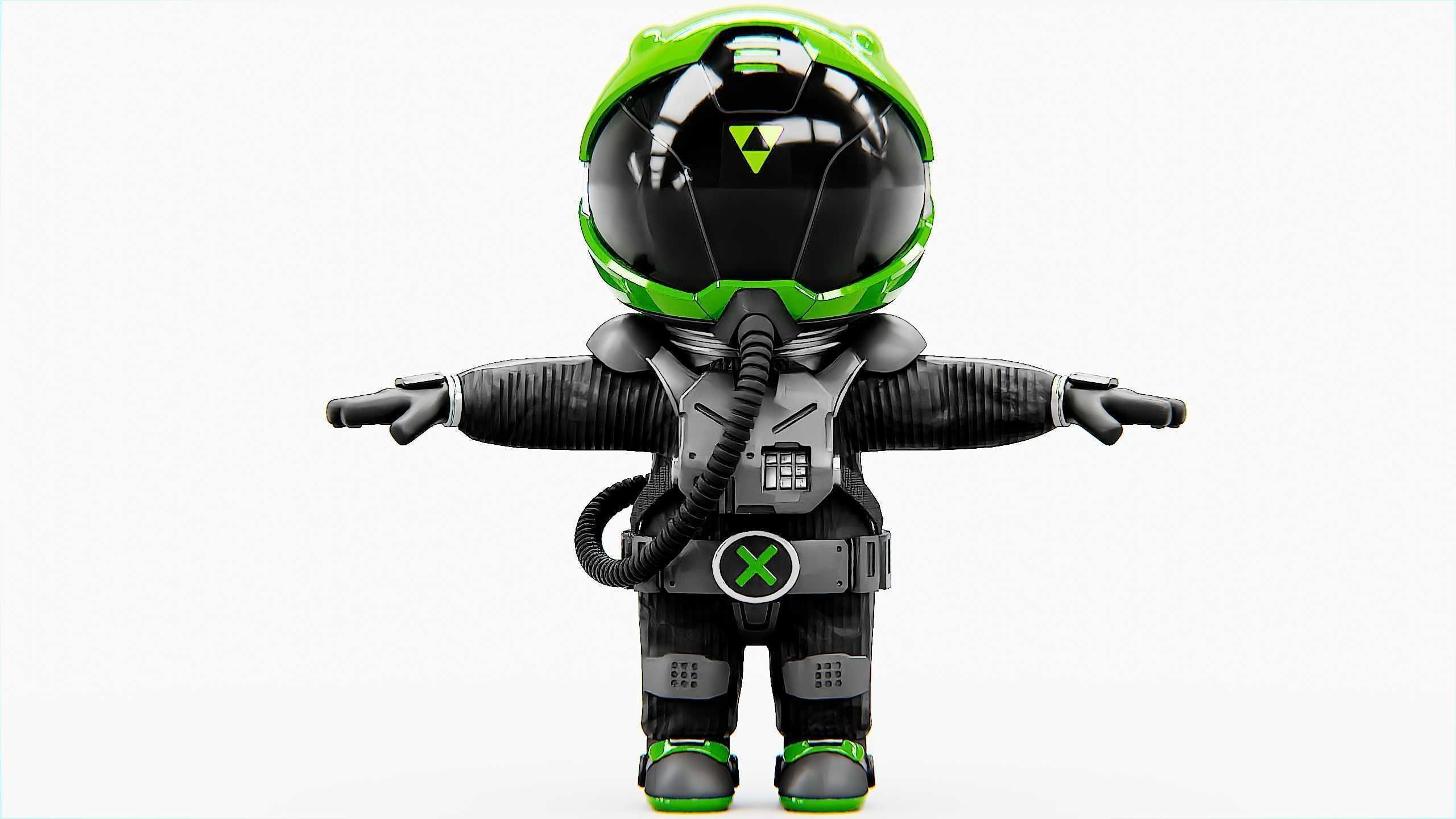 TOON ASTRONAUT S-680 Rigged for Unreal Engine - Unity - MIXAMO 3D model_24