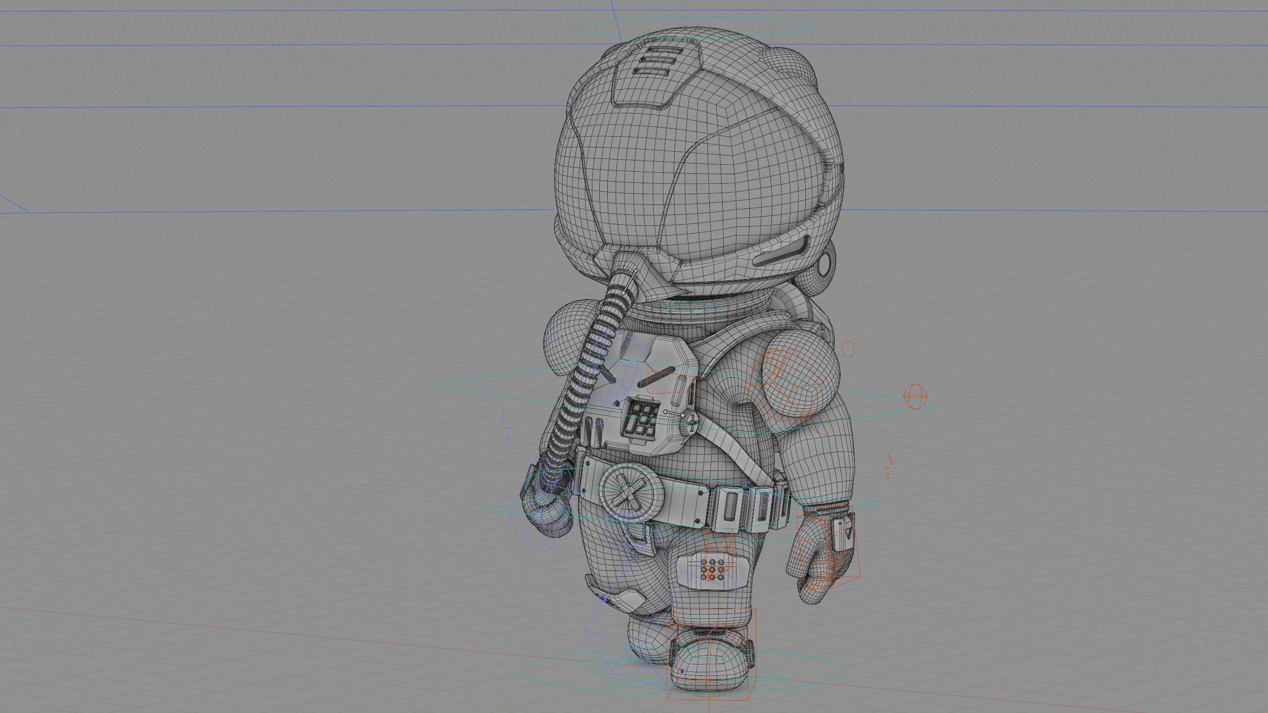 TOON ASTRONAUT S-680 Rigged for Unreal Engine - Unity - MIXAMO 3D model_42