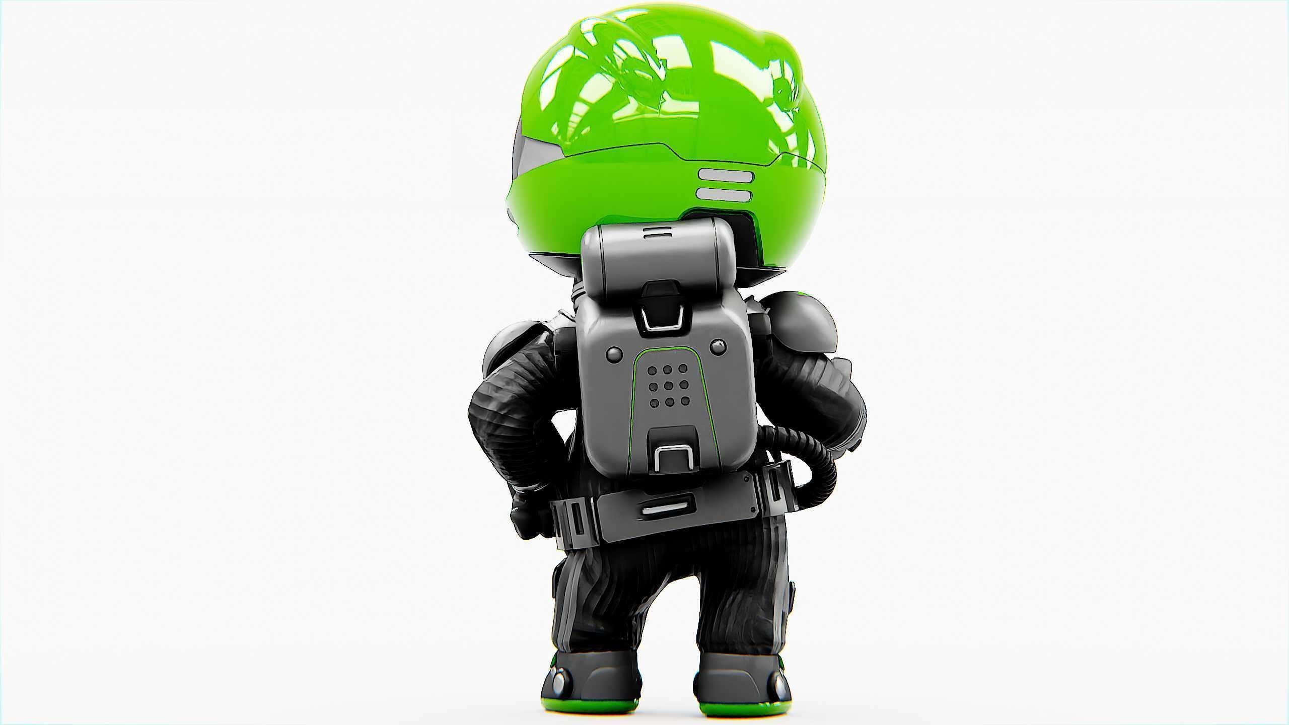 TOON ASTRONAUT S-680 Rigged for Unreal Engine - Unity - MIXAMO 3D model_9