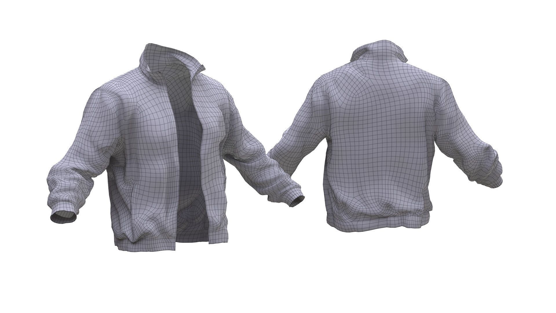 Sport jacket Low-poly 3D model_3