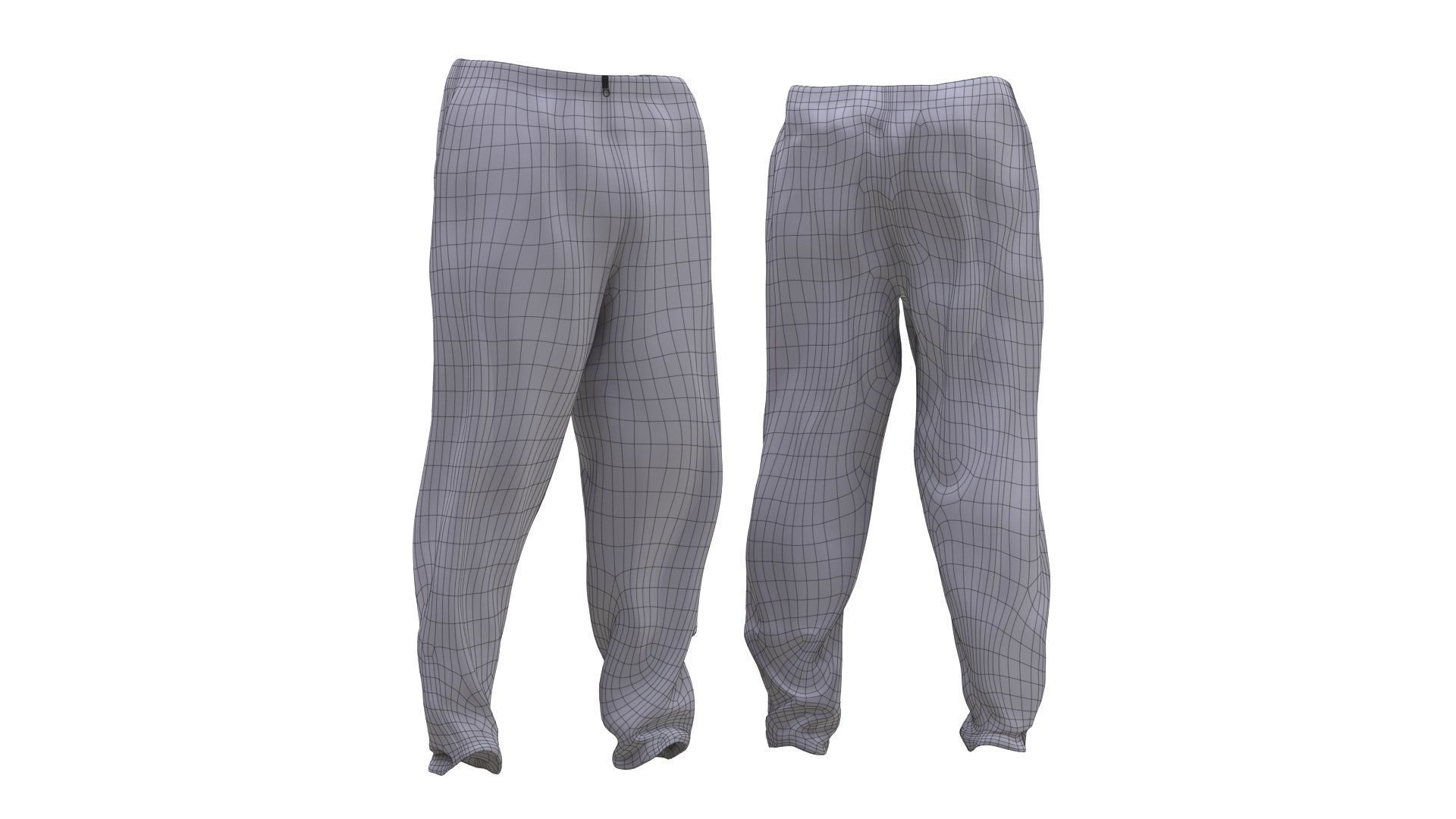 Sport Pants Low-poly 3D model_3