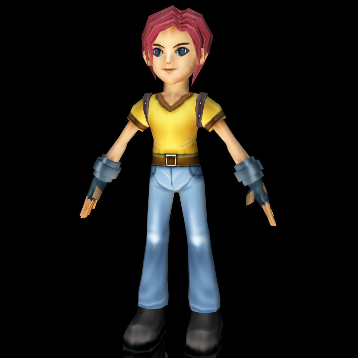 boy cartoon character Low-poly 3D model_1