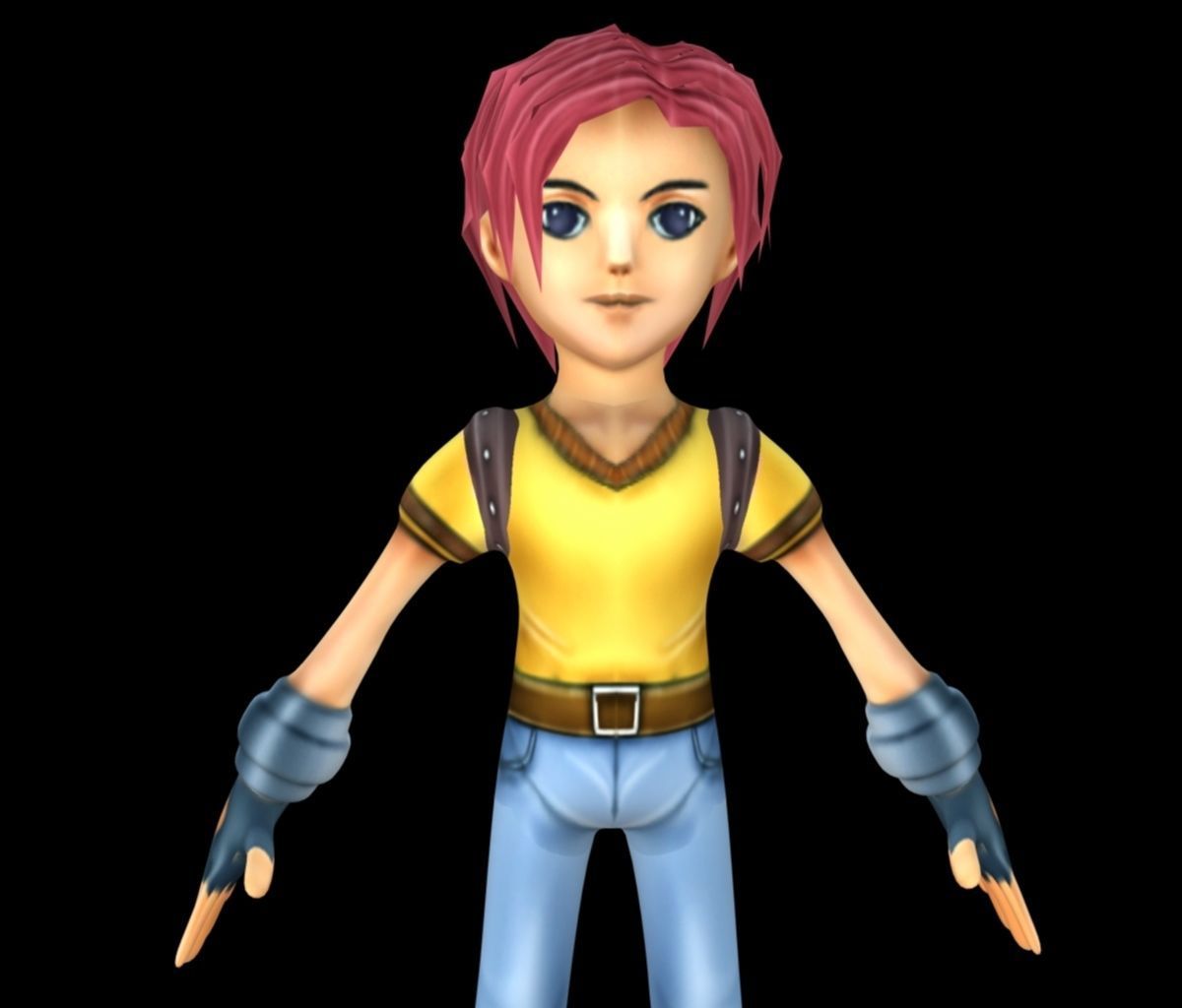 boy cartoon character Low-poly 3D model_2