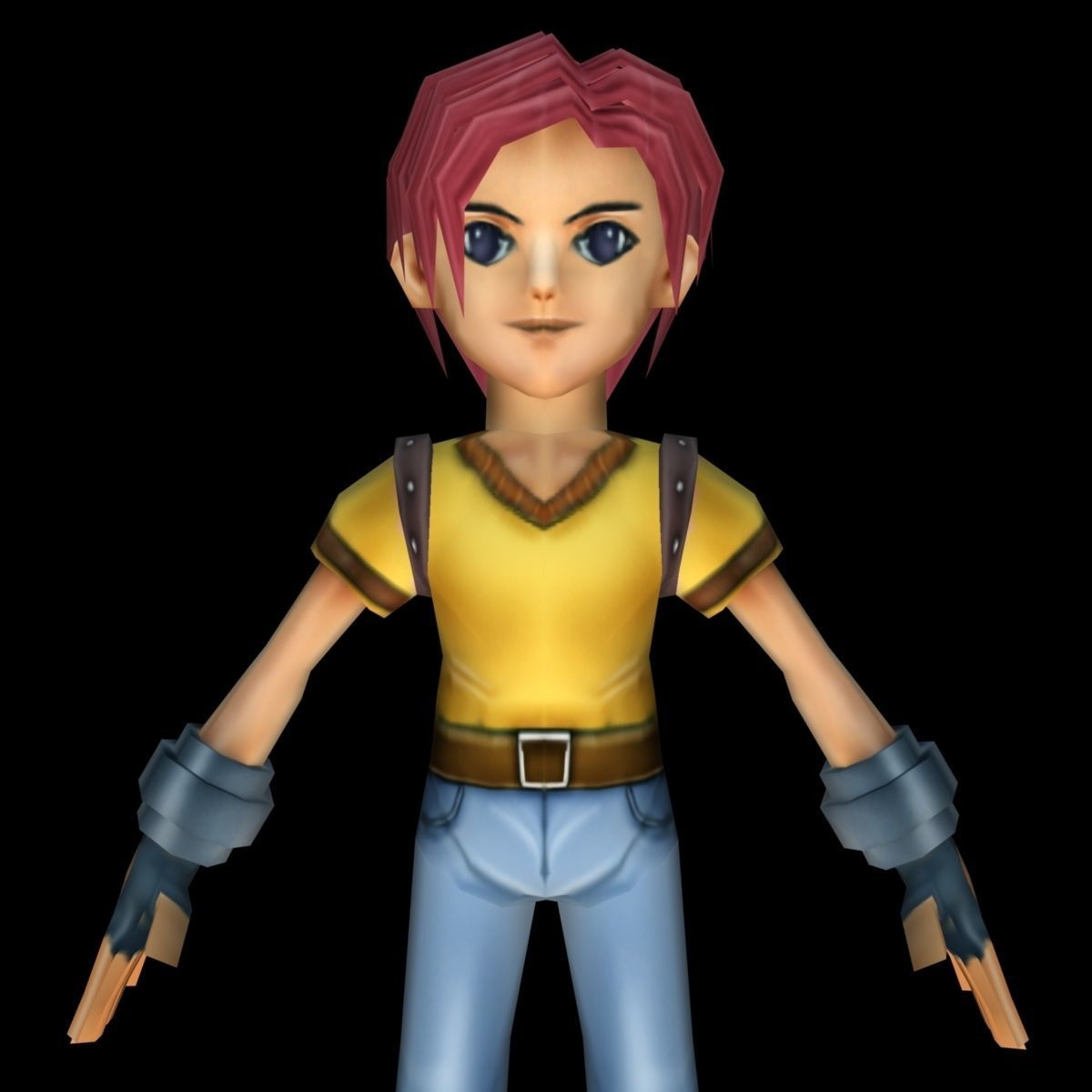boy cartoon character Low-poly 3D model_3