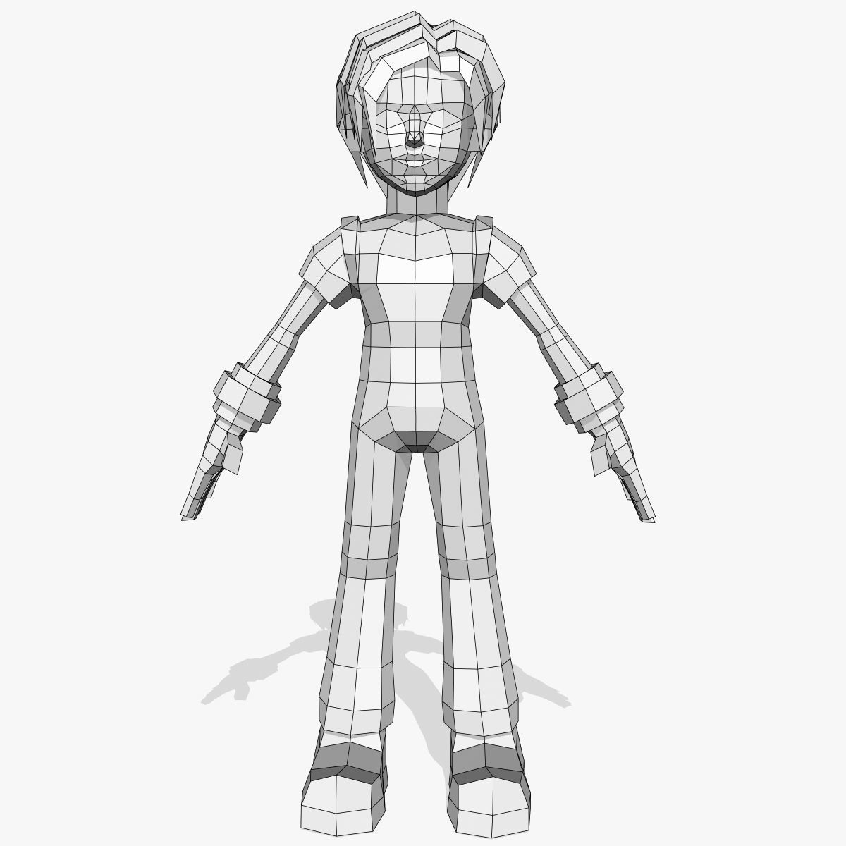 boy cartoon character Low-poly 3D model_5