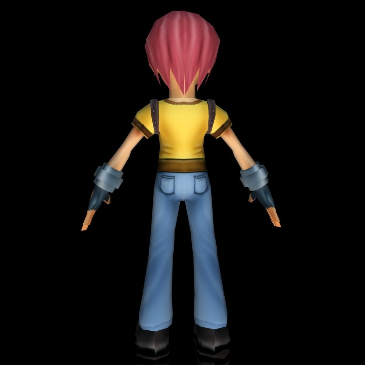 boy cartoon character Low-poly 3D model_4