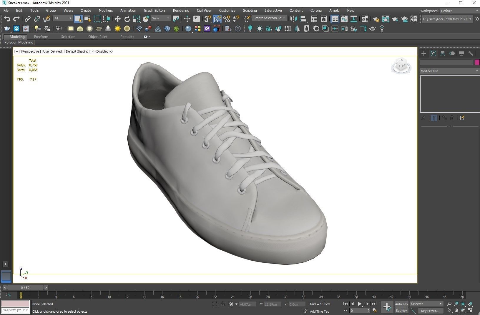 Sneakers Low-poly 3D model_3
