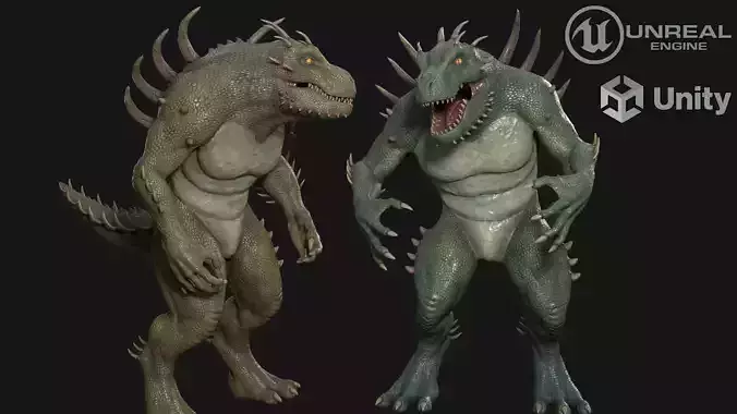 Huge lizard monster2 Low-poly 3D model