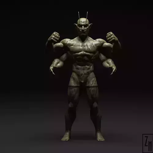 Four Armed Male Sculpr