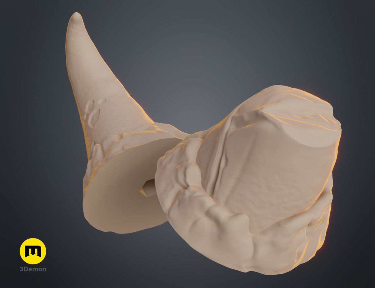 Broken horns 3D print model_10