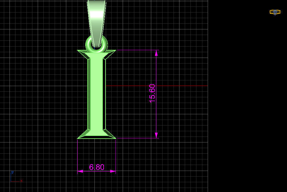 I letter pendant 3D print model_4