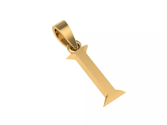 I letter pendant 3D print model_0