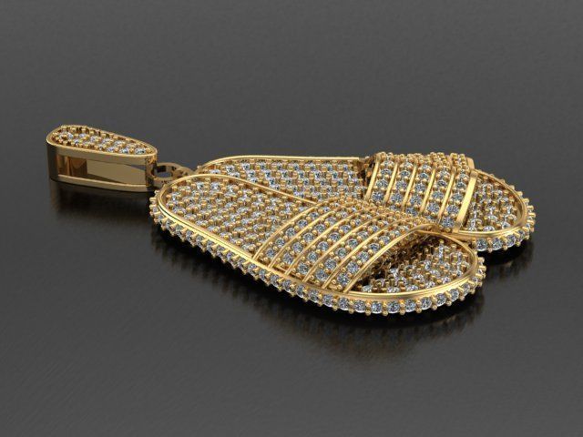 Slipper necklace 3D print model_2