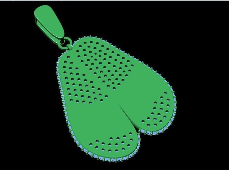 Slipper necklace 3D print model_22