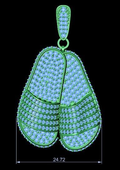 Slipper necklace 3D print model_17